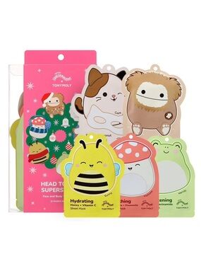 TONYMOLY x Squishmallows Head to Toe Superstars Holiday Sheet Mask 5-Piece Set